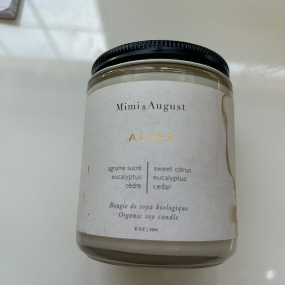 Mimi & August Alpes organic soy jar candle citrus eucalyptus cedar - Picture 4 of 5